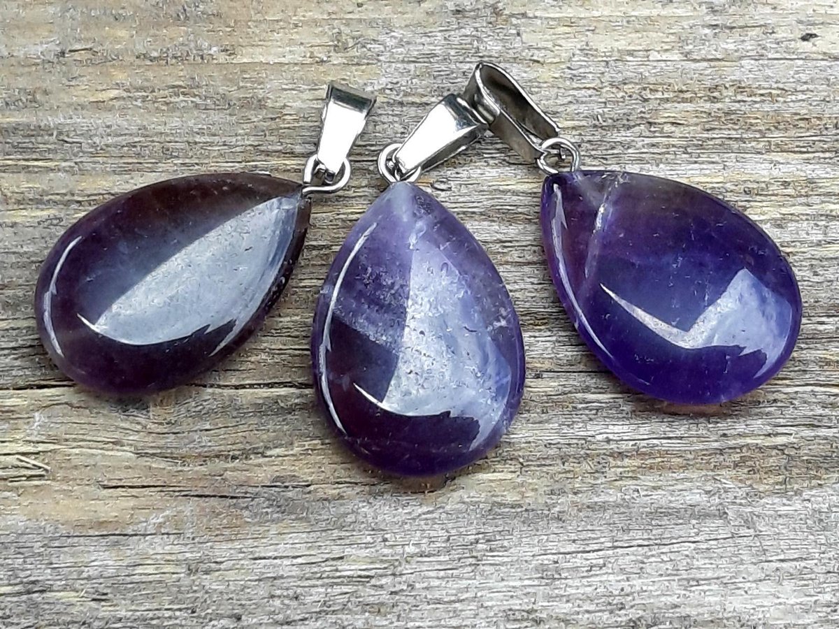 Edelsteen Amethist (druppel) hanger